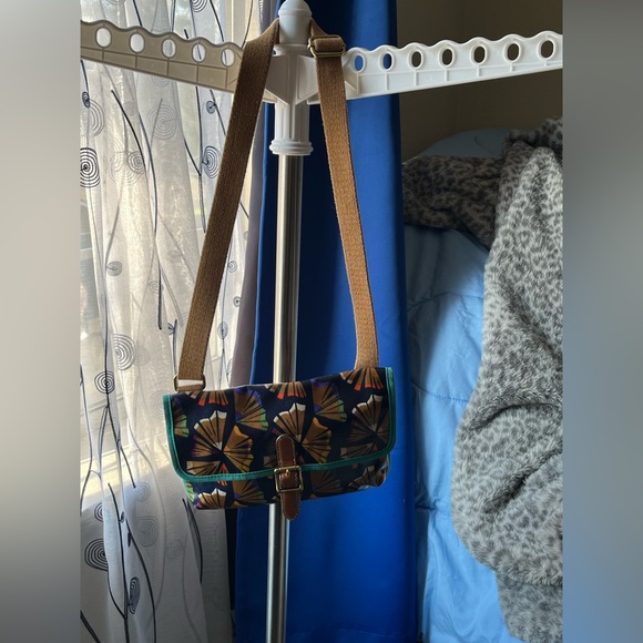 Fossil Navy Crossbody with Brown Strap and Multicolor Floral Accents - Picture 7 of 7